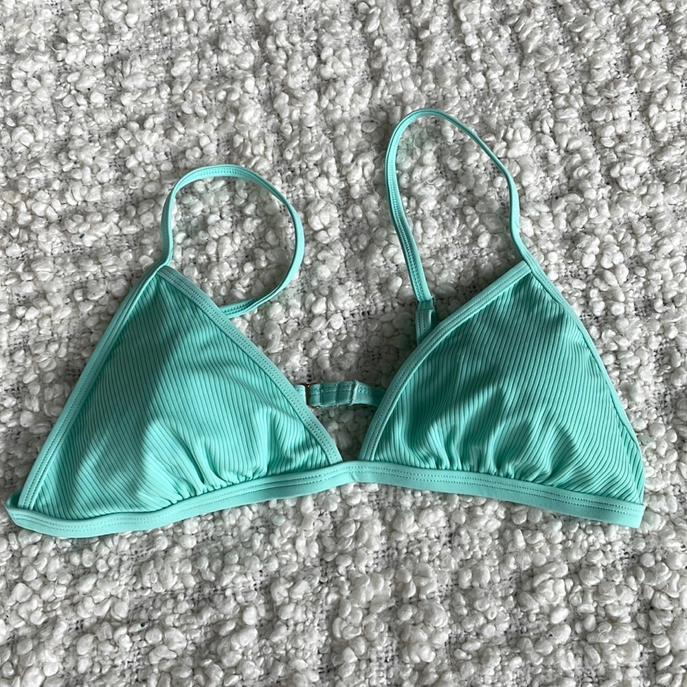 Teal Triangle Bikini top